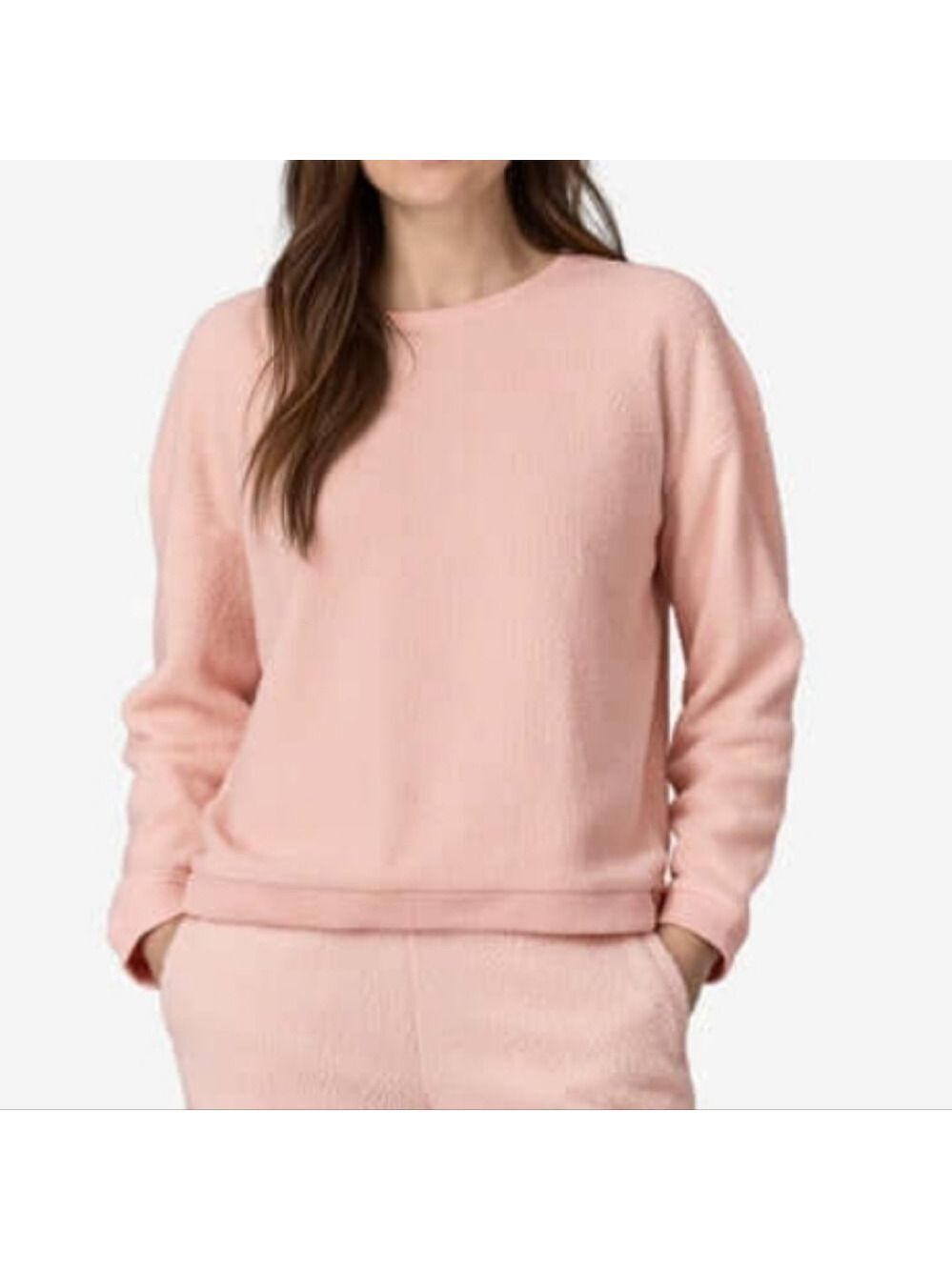 Patagonia Shearling Crew in COZY PEACH